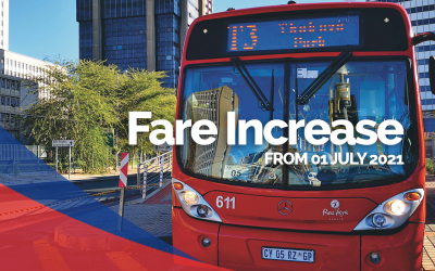 Rea Vaya Fare Increase from 1 July 2021